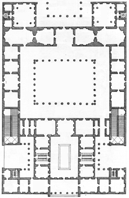 Fig 16 Palladio Tuscan atrium house Isaac Ware
Similar, but not identical, to woodblock version